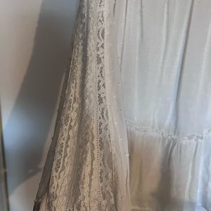Boutique white detailed long sleeve dress top